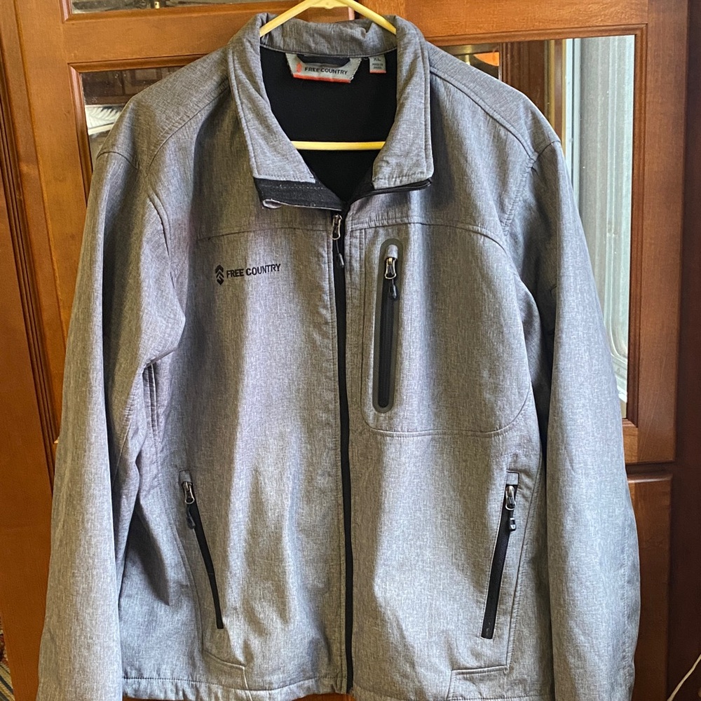 Free Country Men's XL Performance Jacket in Light Gray Spring Gorpcore Camping